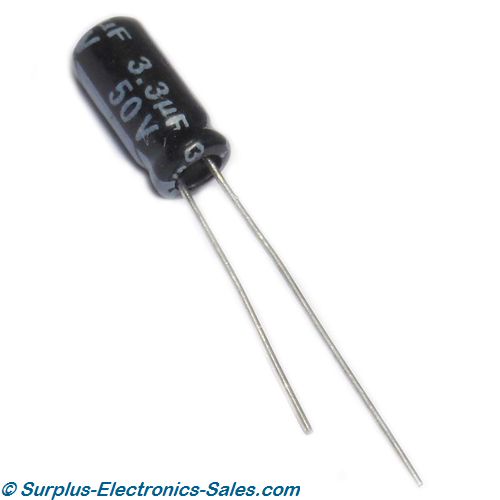 3.3uF 50V Radial Electrolytic Capacitor